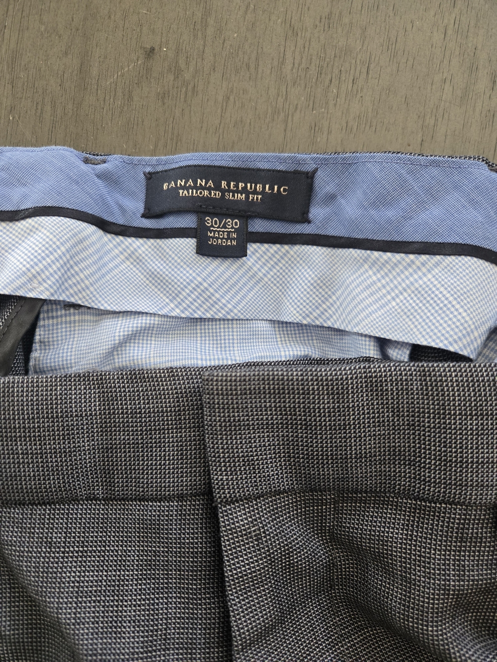 Banana Republic Tailored Slim Fit Dress Pants in Charcoal Blue